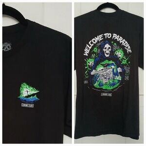 Lurking Class T-Shirt Welcome to Paradise Grim Reaper Men's Large Black Cotton
